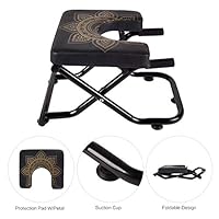 YU YUSING Yoga Headstand Inversion Bench with Suction Cup, Fitness Stand Yoga Chair for feet up Yoga Trainer Leg Stool Workouts for Family, Gym (Black with The Petals)