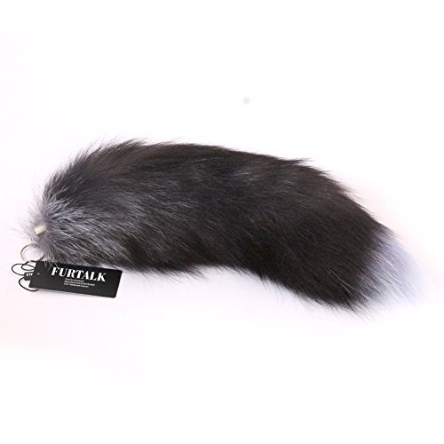 UPC 701948871645, FURTALK Extra Large 20&quot; Silver Fox Tail Key Chain Natural Color