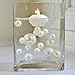 150 Floating Ivory/Off White Pearls - Large Sizes - With Must Have Tranparent Water Gels KIT for The Best Floating Effect - Fills 2 GL of Gels for Your Vases- And 6 Warm White Submersible Fairy Lights