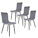 HOMECHO Dining Chair Set of 4, Fabric Cushion Seat Back, Modern Mid Century Living Room/Kitchen Side Chairs with Sturdy Metal Legs, Gray