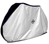 MayBron Gear Bike Cover - Waterproof Outdoor Bicycle Storage - Extra Heavy Duty 210D Oxford Fabric - Silver & Black Color - Size L