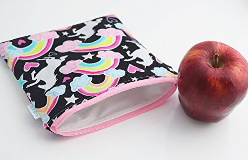 Unicorn Bag - Rainbow Zipper Pouch - Food Storage Bag - Birthday Gift for Girls - Available in 3 Sizes - Handmade by Zookaboo