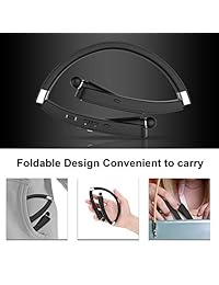 Auriculares Bluetooth retráctiles con Bluetooth, sin miedo [30 horas de reproducción] correa de cuello inalámbrico Bluetooth auriculares impermeables con micrófono compatible para todos los teléfonos móviles