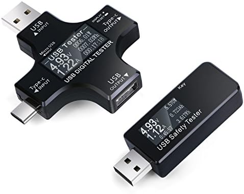 USB Tester, Eversame 1 Pack USB Type C Digital Multimeter for use with New Macbook Pro, Macbook and more, 1 Pack USB 2.0 Tester for Volt Amp Tester For USB Cable/USB Wall Charger
