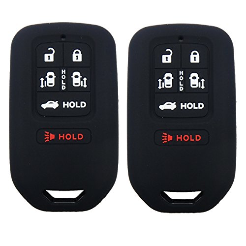 Coolbestda 2Pcs Rubber 6Buttons Smart Key Remote Fob Cover Case Skin Jacket Keyless Protector Bag for 2014 2015 2016 Honda Odyssey EXL KR5V1X