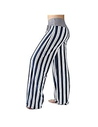 Pantalones de pijama para dama con estampado floral, cómodos pantalones casuales con pierna ancha y cordón