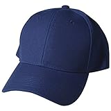 Quality Merchandise Plain Baseball Blank Cap Solid Color Velcro Adjustable, Nav