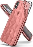 Ringke Air Prism Compatible with iPhone Xs Case, iPhone X Case 3D Contemporary Design Geometric Stylish Pattern TPU Drop Resistant Cover for iPhone X, iPhone Xs 5.8 inch (2018) - Rose Gold