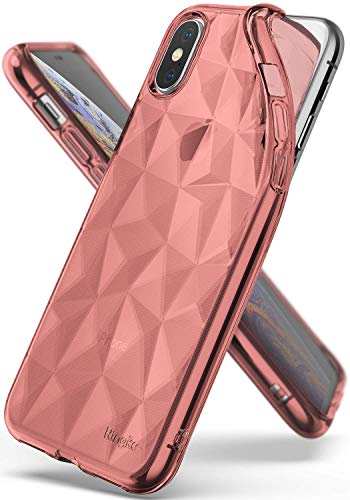 Ringke Air Prism Compatible with iPhone Xs Case, iPhone X Case 3D Contemporary Design Geometric Stylish Pattern TPU Drop Resistant Cover for iPhone X, iPhone Xs 5.8 inch (2018) - Rose Gold