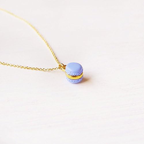 Elfi Handmade Cute Mini Purple Macaron Pendant Necklace Miniature Dessert Food Jewelry wedding gift Macaron Charm Lolita Kawaii Best selling, Perfect for Christmas gifts