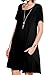 JollieLovin Women's Casual Swing Loose T-Shirt Dress Summer Short Sleeve Tunic Dresses with Pockets (Available in Plus Size) Black