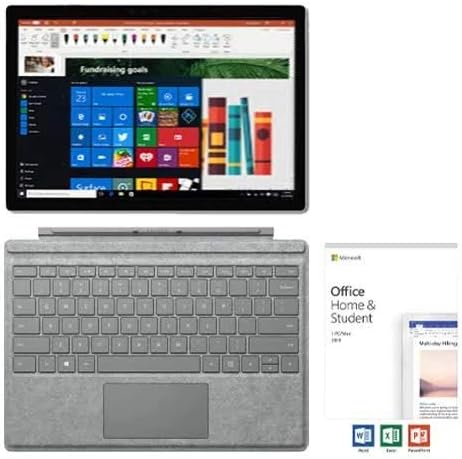 Microsoft Surface Pro 6 12.3” PixelSense Touchscreen Tablet PC w/Signature Type Cover + Office Home & Student 2019, 8th Gen Intel Quad Core i5, 8GB RAM, 128GB SSD, USB 3.0, Windows 10, Silver