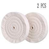 SCOTTCHEN Extra Thick Buffing Polishing Wheel 6 inch (70 Ply) For Bench grinder Tool With 1/2" Arbor Hole 2 PACK