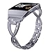 Wearlizer Bling Band Compatible for Fitbit Ionic Bands Women, Metal Bling Replacement Band Bracelet with Diamond Rhinestones X-Link Compatible Fitbit Ionic Small Large Grey