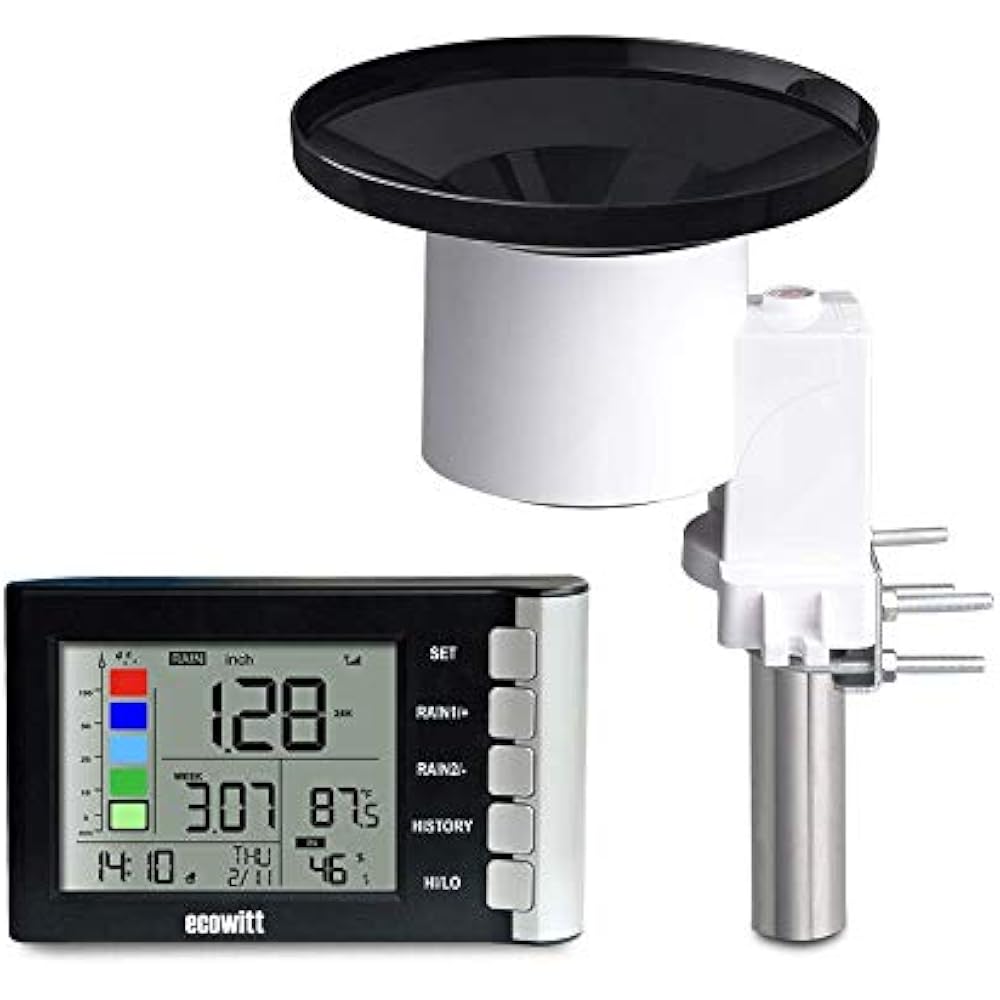 WH5360B High Precision Digital Rain Gauge Wireless Selfemptying