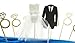 Shxstore Glitter Diamond Ring Wedding Dress and Suit Cake Cupcake Toppers Picks for Decorations, Set of 22