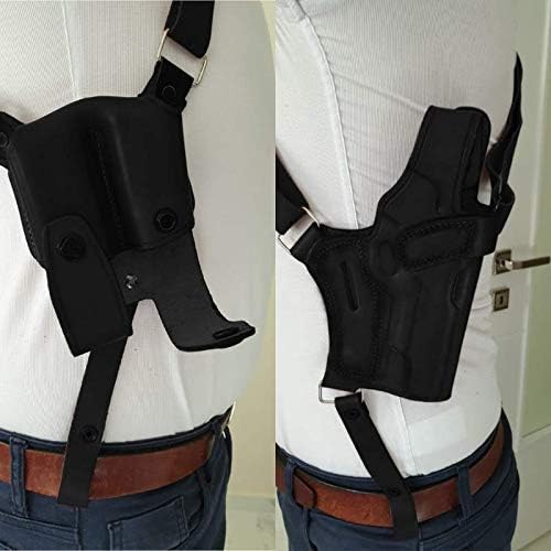 KoHolster Leather Shoulder Holster and Double Mag Pouch for Glock 17-19-26-43/Sig P226-P229-P320/Colt 1911 5"/Beretta 92-92F-92FS/XDS 3.3"/SW 5906/Jericho 941/Ruger LC9