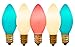 4th of July Christmas Light Bulbs Red, White, & Blue American Patriotic Replacement Lighting - Large Solid Opaque Ceramic Incandescent Brass Base Socket - 1 Box of 25 C-9 E-17