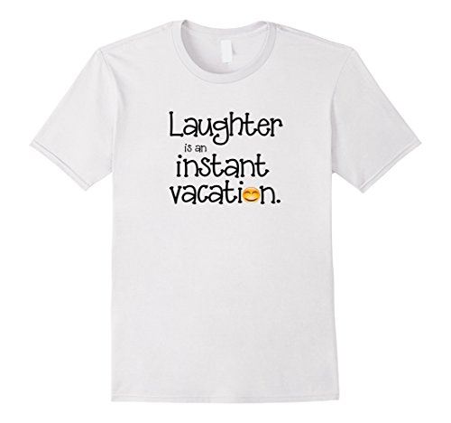 Men’s “Laughter is an Instant Vacation” – Happy Yoga T-shirt Medium White