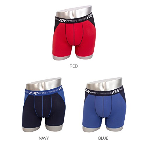 FITEXTREME Mens 3 Pack 2Way Mesh Cool Sporty Performance Stretch Long Boxer Briefs C L