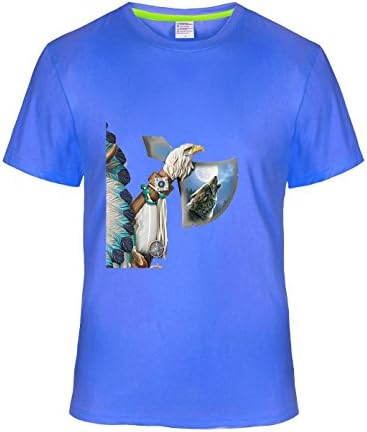 Batman Dream Men's custom Tshirt Moon Wolf axe darkBlue