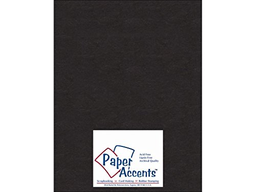 Accent Design Paper Accents ADP8511-25.127CB 1X Heavy 50 Point 8.5" x 11" Black Chipboard Card Stock
