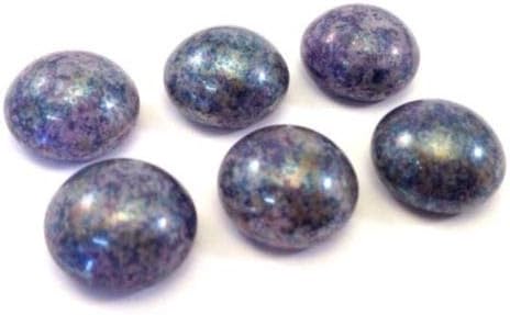 Qty 6 - Vintage Swarovski 12mm Dk Mottled Gray Art 5807 Flat Back Cabochons