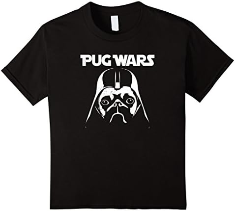 Kids Pug Wars Funny Parody Dog T-Shirt 12 Black