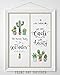 Cactus and Humans - 11x14 Unframed Art Print Poster, Great Plant Wall Art, Home Room and Office Decor, Funny Cactus Decorations for Garden, Humorous Mental Health Poster, Modern Succulents Art