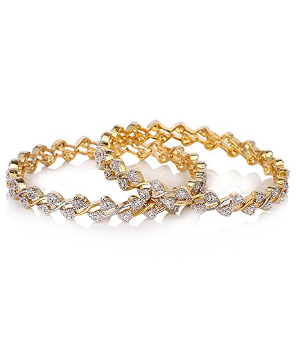 youbella jewellery american diamond gold plated bangles for women and girls