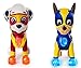 Paw Patrol Mighty Pups Chase and Marshall Figures with Light-up Badge and Paws with Bonus 12 Stickers Sheet Bundle (3 Items)