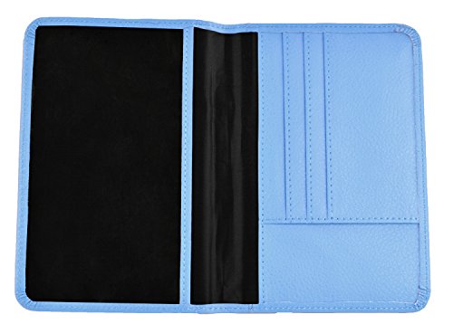 Belle Donne - RFID Blocking Passport Cover Cards Holder PU Leather Travel Wallet - Sky Blue - Thumbnail 3
