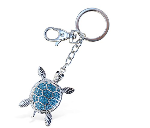 Blue Sea Turtle Sparkling Charm Elegant Key Chain by Animal World