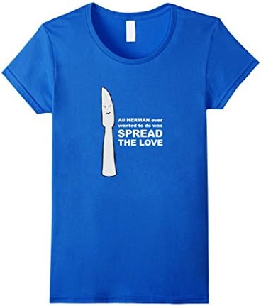 Women's Official MNS Herman the Butter Knife Tee XL Royal Blue