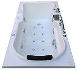 MADONNA Rex Acrylic Bath Tub with Jacuzzi Massage, Bubble Bath and Filler System - White