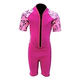Goldfin Kids Shorty Wetsuit Swimming Suit Junior Dive Skins Diving Snorkeling SS005 by (Pink Butterfly, 6)