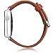 KAVAJ genuine leather watch band Barcelona compatible with Apple Watch Series 6 5 4 3 2 1, 42/44mm in cognac-brown. Genuine leather replacement watch strap with classic buckle