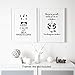 Homdeco Unicorn Panda Art Print Set Of 3 (8”X10”, Motivational Canvas Wall Art, Keep Clam And Be A Pandicorn Printing For Kids Room Decoration, No Frame