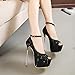 getmorebeauty Women's stripper Heels Sandals Lace Flower Strappy Hollow stiletto High Heels