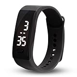Malltop LED Watch, Unisex Rubber Bracelet Life Water Resistant Touch Screen White LED Digital Display Sports Wrist Watch