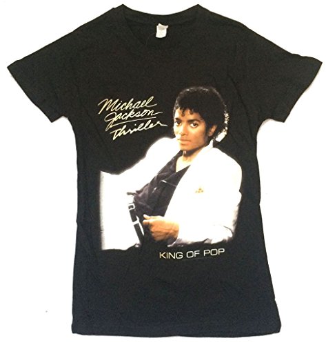 Michael Jackson Thriller King of Pop Girls Juniors Black T Shirt (M)