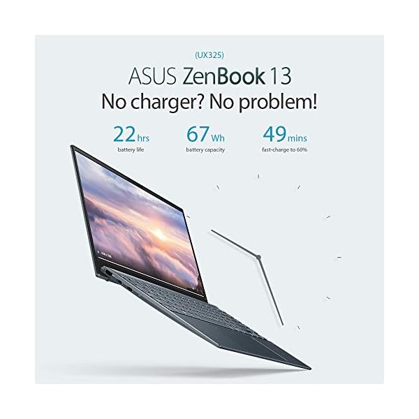 ASUS OLED ZenBook 13 UX325JA Full HD 400nits HDR 13.3" Laptop (Intel Core i5, 16GB RAM, 512GB SSD, OLED DCI-P3 100% Accuracy Screen, Backlit Keyboard, Windows 10) Includes USB-C to Audio Jack Adapter - Image 7