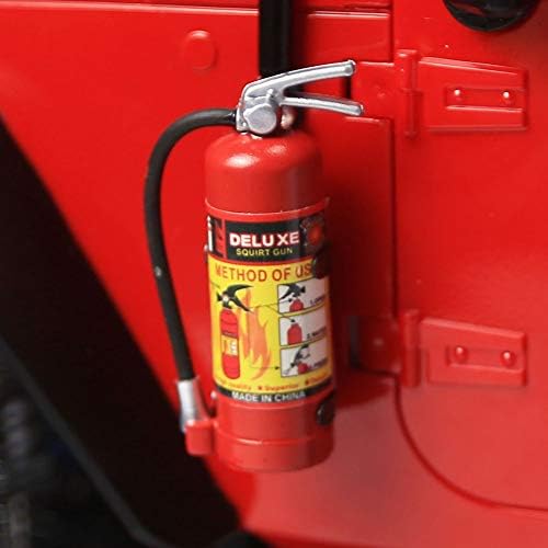 Facaily RC Crawler Accessory Parts Fire Extinguisher Model 1/10 Fire Extinguisher Model for Axial SCX10 TRX4 with Stickers