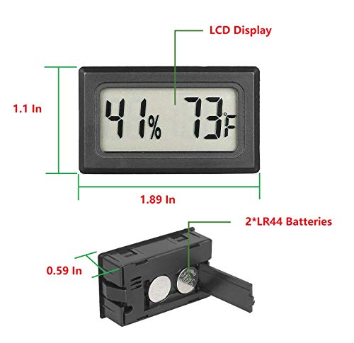Mini Digital Hygrometer Humidor Cigar Box Hygrometer Thermometer Indoor Humidity Monitor with Temperature Humidity Gauge Meter for Cars Incubators and Brooders Climb Pet (Fahrenheit)