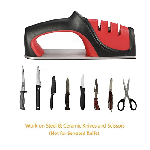 Knife Sharpener Sharpening Tool 3-Stage Diamond Coating, GEYUEYA Home
