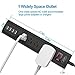 Power Strip, Surge Protector with 4 AC Outlets and 4 USB Charging Ports, 6 Feet Long Extension Cord for Smartphone Tablets Home,Office, Hotel- Black