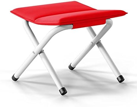 Folding Camp Stool Holds up to 220 LBS, Light and portable Rambler Stool Perfect Companion to Hiking Alone or with Friends,with Thickened Material,Red