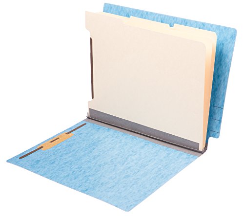 TAB Pressboard Classification Folder 3" Expansion with 3 Dividers Letter Size Blue 25/Box - Thumbnail 4
