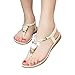 Fashion Brand Best Show Women's Summer Style Elastic T-Strap Bohemia Beaded Owl Flat Sandals