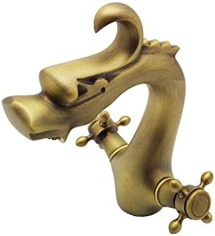 Tanap Double Single Handle Mixer European Classic Bathroom Copper Antique Faucet Hot And Cold Basin Faucet Copper Hot And Cold Dragon Monobloc Kitchen Tap With Pullout Sprayer